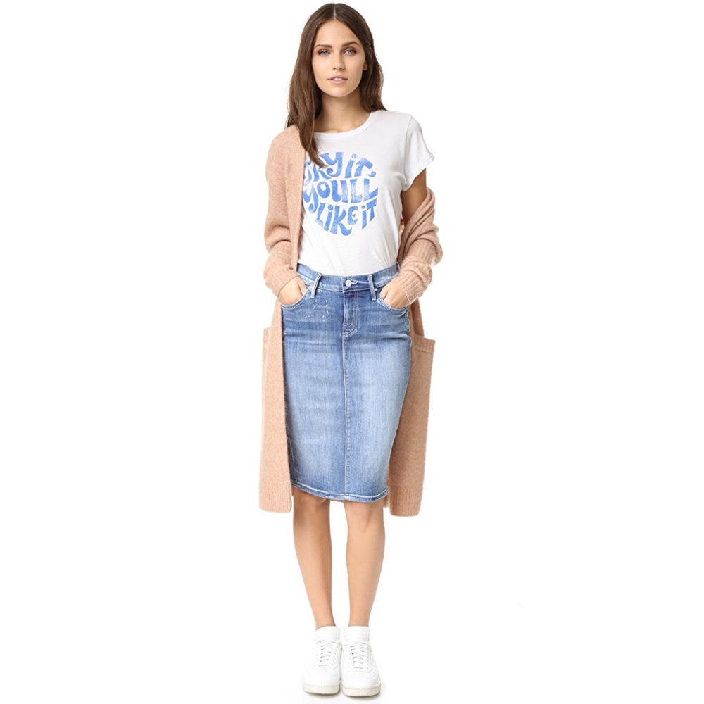 EUC MOTHER 'The Peg Leg' Denim Pencil Skirt